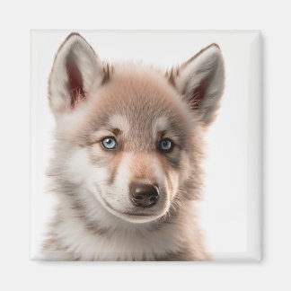 Cute Baby Wolf Portrait Magnet | Verzamelbaar