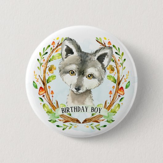 Cute Baby Wolf Ronde Button 5,7 Cm (Voorkant)