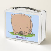 Cute baby wombat cartoon illustratie (Achterkant)