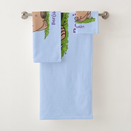 Cute baby wombat cartoon illustratie bad handdoek (Insitu)