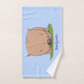 Cute baby wombat cartoon illustratie bad handdoek (Handdoek)