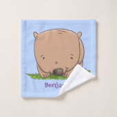 Cute baby wombat cartoon illustratie bad handdoek (Wasdoekje)