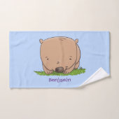 Cute baby wombat cartoon illustratie bad handdoek (Handdoek)