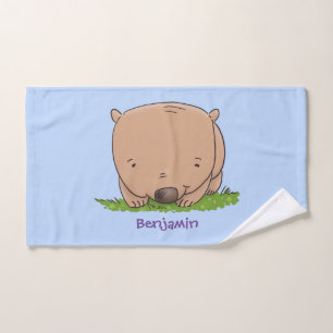 Cute baby wombat cartoon illustratie bad handdoek
