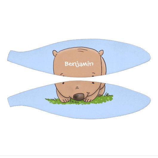 Cute baby wombat cartoon illustratie basketbal (Panelen)