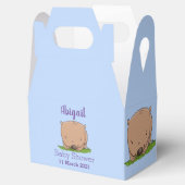 Cute baby wombat cartoon illustratie bedankdoosjes (Geopend)