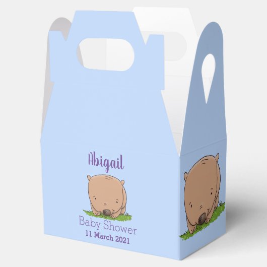 Cute baby wombat cartoon illustratie bedankdoosjes (Geopend)