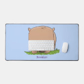 Cute baby wombat cartoon illustratie bureaumat (Keyboard & Muis)