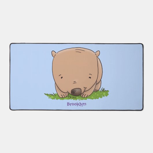 Cute baby wombat cartoon illustratie bureaumat (Voorkant)