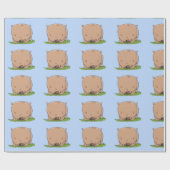 Cute baby wombat cartoon illustratie cadeaupapier (Vlak)