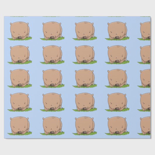 Cute baby wombat cartoon illustratie cadeaupapier (Vlak)