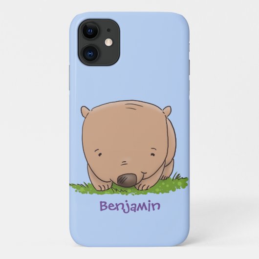 Cute baby wombat cartoon illustratie Case-Mate iPhone case (Achterkant)