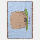 Cute baby wombat cartoon illustratie deken (Voorkant Verticaal)