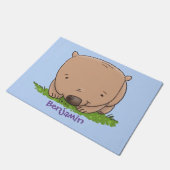 Cute baby wombat cartoon illustratie deurmat (Schuin)