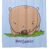 Cute baby wombat cartoon illustratie douchegordijn (Voorkant)