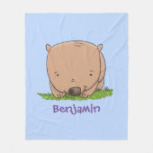 Cute baby wombat cartoon illustratie fleece deken (Voorkant)
