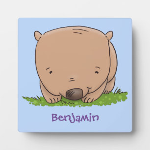 Cute baby wombat cartoon illustratie fotoplaat