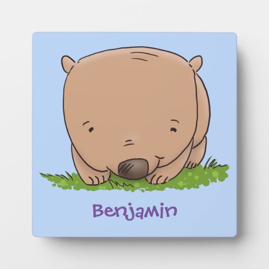 Cute baby wombat cartoon illustratie fotoplaat (Voorkant)