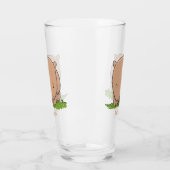 Cute baby wombat cartoon illustratie glas (Links)