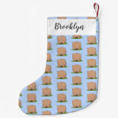 Cute baby wombat cartoon illustratie kleine kerstsok (Achterkant)