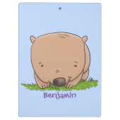 Cute baby wombat cartoon illustratie klembord (Achterkant)