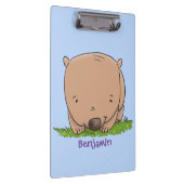 Cute baby wombat cartoon illustratie klembord (Rechts)