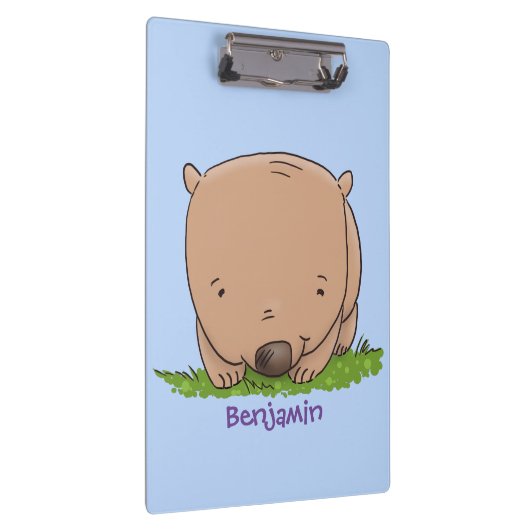 Cute baby wombat cartoon illustratie klembord (Rechts)