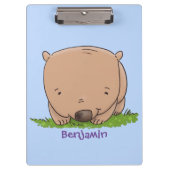 Cute baby wombat cartoon illustratie klembord (Voorkant)