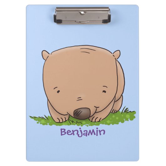 Cute baby wombat cartoon illustratie klembord (Voorkant)