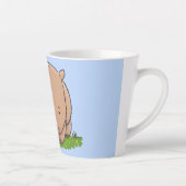 Cute baby wombat cartoon illustratie latte mok (Rechts)
