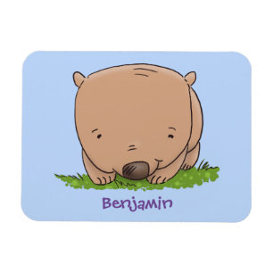 Cute baby wombat cartoon illustratie magneet