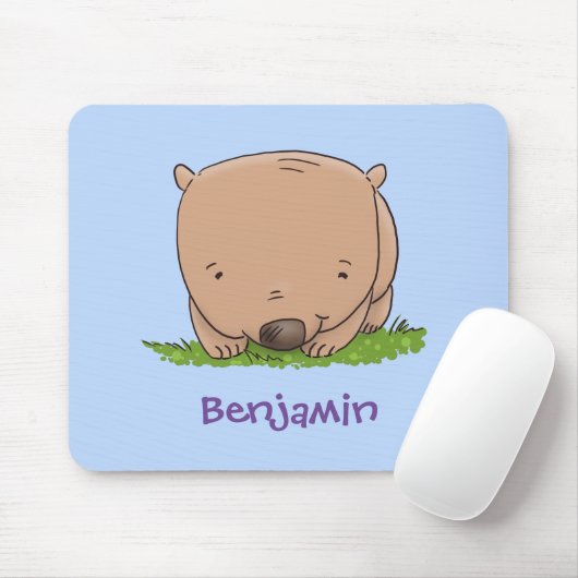 Cute baby wombat cartoon illustratie muismat (Met muis)