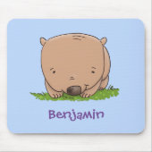 Cute baby wombat cartoon illustratie muismat (Voorkant)