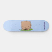 Cute baby wombat cartoon illustratie persoonlijk skateboard (Horizontaal)