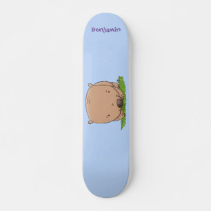 Cute baby wombat cartoon illustratie persoonlijk skateboard