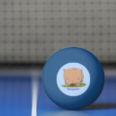 Cute baby wombat cartoon illustratie pingpongbal (Net)