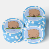 Cute baby wombat cartoon illustratie poker chips (Opstapeling)
