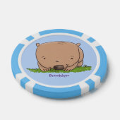 Cute baby wombat cartoon illustratie poker chips (Enkel)