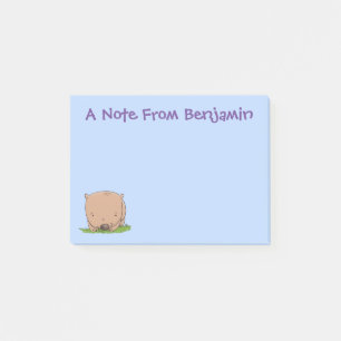 Cute baby wombat cartoon illustratie post-it® notes