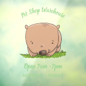 Cute baby wombat cartoon illustratie raamsticker (Vel 3)