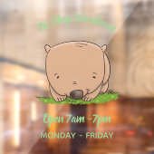 Cute baby wombat cartoon illustratie raamsticker (Vel 2)