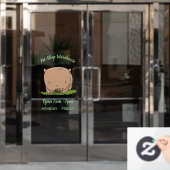Cute baby wombat cartoon illustratie raamsticker (Kantoordeur)