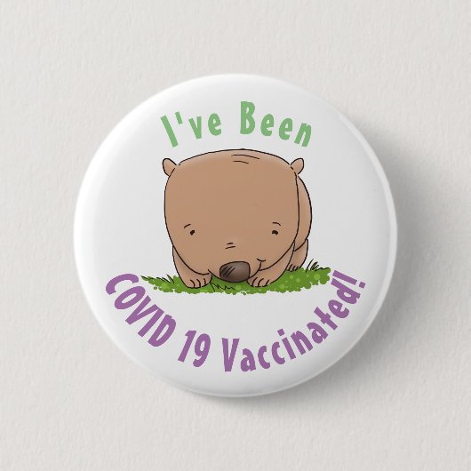 Cute baby wombat cartoon illustratie ronde button 5,7 cm (Voorkant)