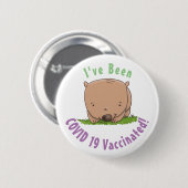 Cute baby wombat cartoon illustratie ronde button 5,7 cm (Voorkant /achterkant)