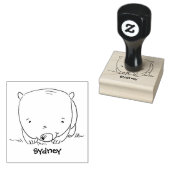 Cute baby wombat cartoon illustratie rubberstempel (Gestempeld)