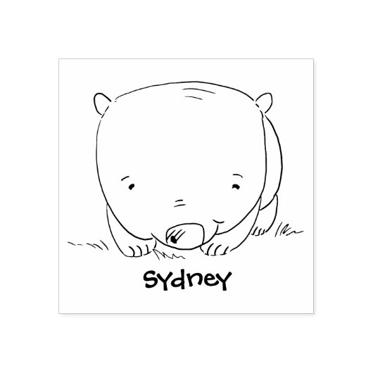 Cute baby wombat cartoon illustratie rubberstempel (Afrduk)