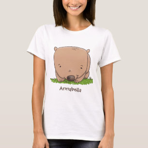 Cute baby wombat cartoon illustratie t-shirt