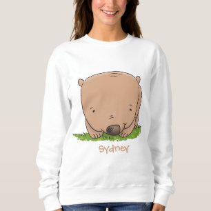 Cute baby wombat cartoon illustratie trui