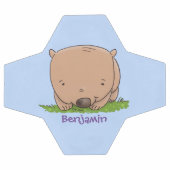 Cute baby wombat cartoon illustratie voetbal (Enkel)