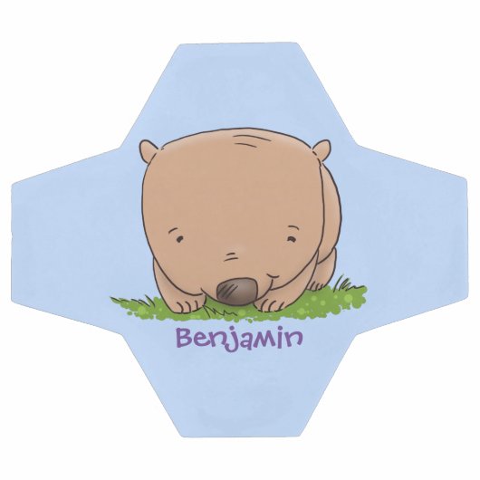 Cute baby wombat cartoon illustratie voetbal (Enkel)